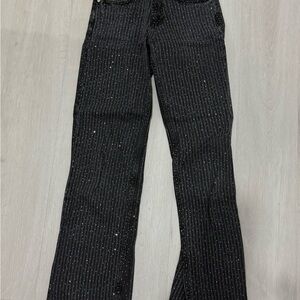 Black Pinstripe Flared Zara Jeans